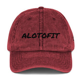 Alotofit Marker Font Blk Text Vintage Cotton Twill Cap