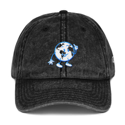 Alotofit Wht/Aqua/Teal Logo Vintage Cotton Twill Cap w/ side branding