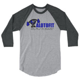 Alotofit Muscle Up Blue/Black/White Logo 3/4 sleeve raglan shirt (XS-2XL)