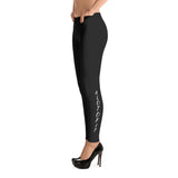Alotofit Black W/ White Text Branded Leggings