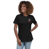 Alotofit Royal A Wht/Red Embroidered Logo Women's Relaxed T-Shirt