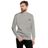 Alotofit Royal A White/Blue Embroidered Logo Unisex Fleece Pullover