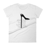 Alotofit Breast Cancer White Black Women's short sleeve t-shirt w/ outside logo
