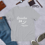Alotofit Grindin 24/7 White Text Short-Sleeve Unisex T-Shirt