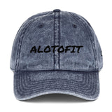 Alotofit Marker Font Blk Text Vintage Cotton Twill Cap