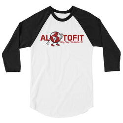 Alotofit Globeman Red & White Logo 3/4 sleeve raglan shirt (XS-2XL)