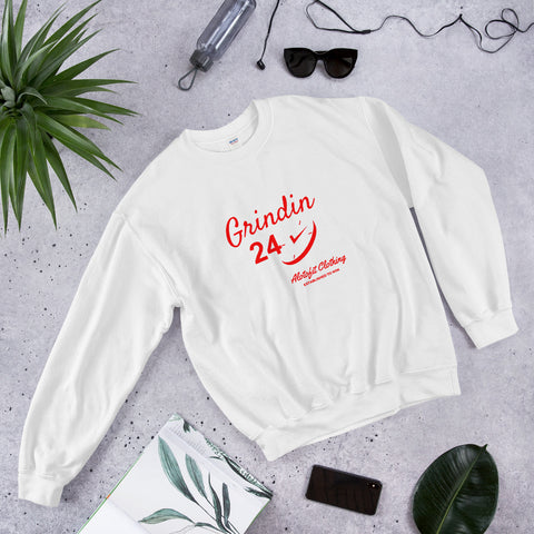 Alotofit Grindin 24/7 Red Text Sweatshirt
