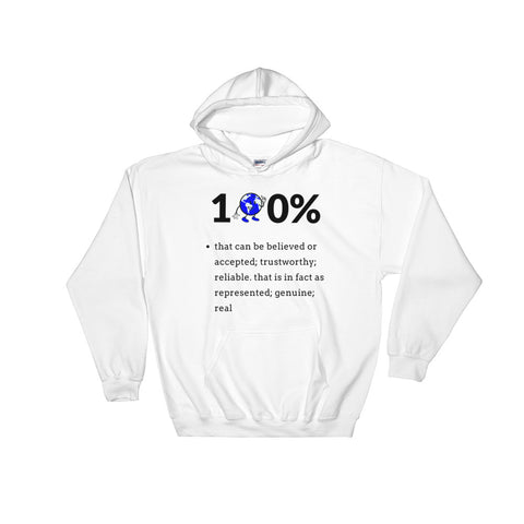 Alotofit 100% Black Blue Hooded Sweatshirt w/ outside label