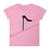Alotofit Breast Cancer White Black Women's short sleeve t-shirt w/ outside logo