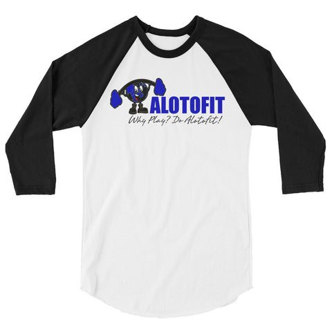 Alotofit Muscle Up Blue/Black/White Logo 3/4 sleeve raglan shirt (XS-2XL)