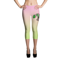 Alotofit Muscle Up Pink/Limeade Logo Capri Leggings