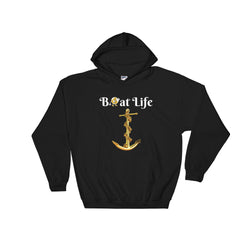 Alotofit Boat Life Gold White Logo Hooded Sweatshirt