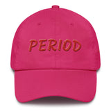 Alotofit Period Red Cotton Dad Cap in 3D Puff w/ side branding