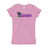 Alotofit We Working Purple/Green Logo Girl's T-Shirt