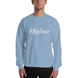 Alotofit #Believe White Text Sweatshirt w/ Back neck branding