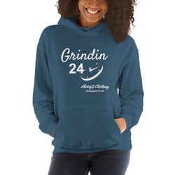 Alotofit Grindin 24/7 White Text Hooded Sweatshirt