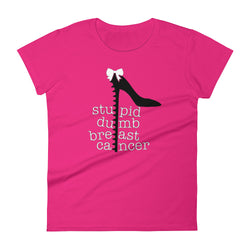 Alotofit Breast Cancer White Black Women's short sleeve t-shirt w/ outside logo