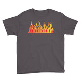 Alotofit Fire Red Logo Youth Short Sleeve T-Shirt (XS-XL)