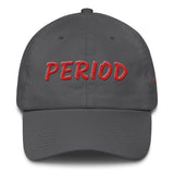 Alotofit Period Red Cotton Dad Cap in 3D Puff w/ side branding