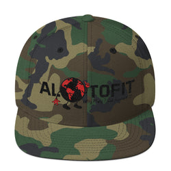 Alotofit Globeman Black & Red Logo Wool Blend Snapback