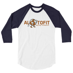 Alotofit Globeman Orange & White Logo 3/4 sleeve raglan shirt (XS-2XL)