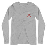 Alotofit Royal A Wht/Red Embroidered Unisex Long Sleeve Tee