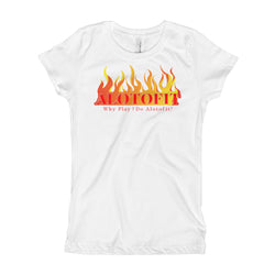 Alotofit Fire Red Logo Girl's T-Shirt (XS-XL)