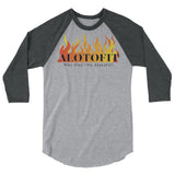 Alotofit Fire Black Logo 3/4 sleeve raglan shirt (XS-2XL)