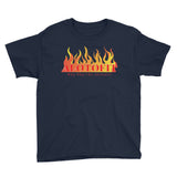 Alotofit Fire Red Logo Youth Short Sleeve T-Shirt (XS-XL)