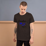 Alotofit Grindin 24/7 Blk/Blue Text Short-Sleeve Unisex T-Shirt