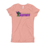 Alotofit We Working Purple/Green Logo Girl's T-Shirt