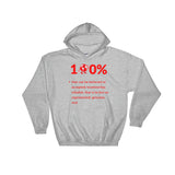 Alotofit 100% Red Hooded Sweatshirt w/ outside logo