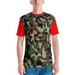 Alotofit Money Power Respect Camo/Red All Over Men's T-shirt