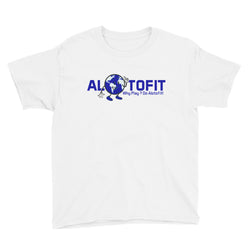 Alotofit Globeman Blue & White Logo Youth Short Sleeve T-Shirt (XS-XL)