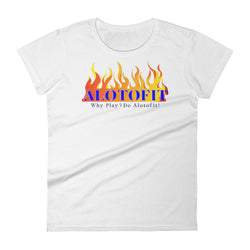 Alotofit Fire Blue Logo Women's Short Sleeve T-shirt
