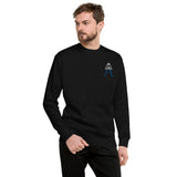 Alotofit Royal A White/Blue Embroidered Logo Unisex Fleece Pullover