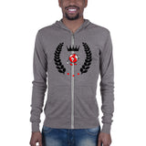 Alotofit Luxury Crowned Logo Blk/Red/Wht Unisex zip hoodie