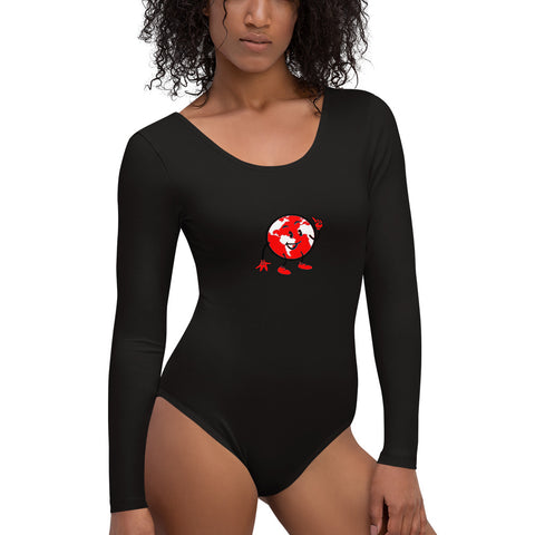 Alotofit Red/Wht/Blk Logo Long Sleeve Bodysuit