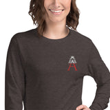 Alotofit Royal A Wht/Red Embroidered Unisex Long Sleeve Tee