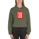 Alotofit Love Forever Red/Wht Text Crop Hoodie