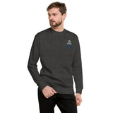 Alotofit Royal A White/Blue Embroidered Logo Unisex Fleece Pullover