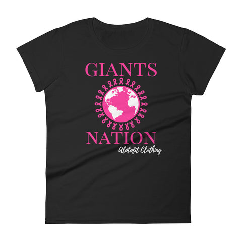 Alotofit Eightmile Giants Nation Breast Cancer Women's short sleeve t-shirt w/ outside logo