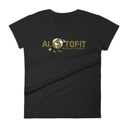 Alotofit Globeman MetallicGold/White Logo Women's short sleeve t-shirt