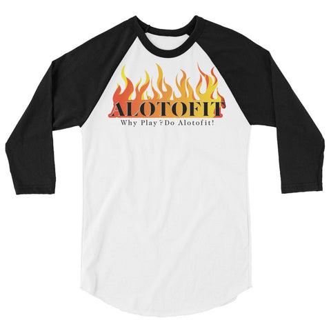 Alotofit Fire Black Logo 3/4 sleeve raglan shirt (XS-2XL)