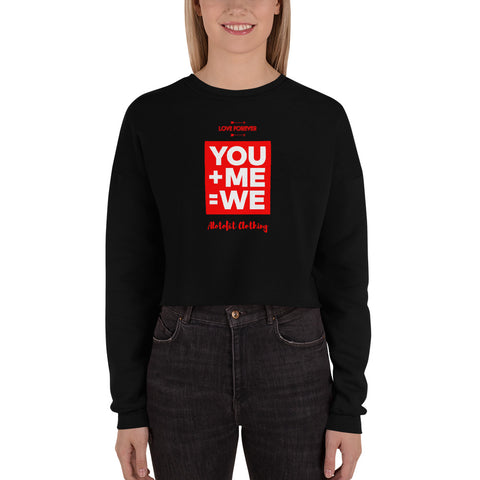 Alotofit Love Forever Red/Wht Text Crop Sweatshirt