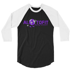 Alotofit Globeman Purple & White 3/4 sleeve raglan shirt (XS-2XL)