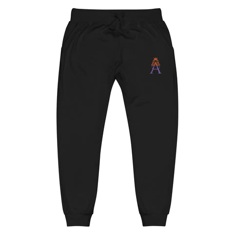 Alotofit Royal A Orange/Purple Embroidered Logo Unisex fleece sweatpants